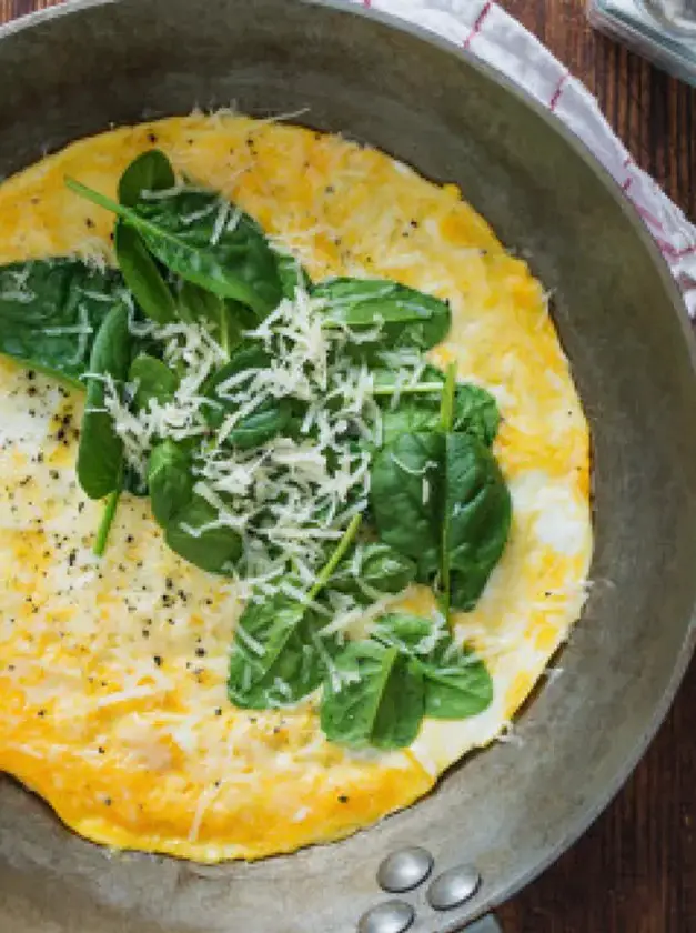 Spinach Omelet with Parmesan