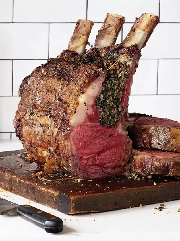 Bacon and Spinach Stuffed Rib-Eye Roast