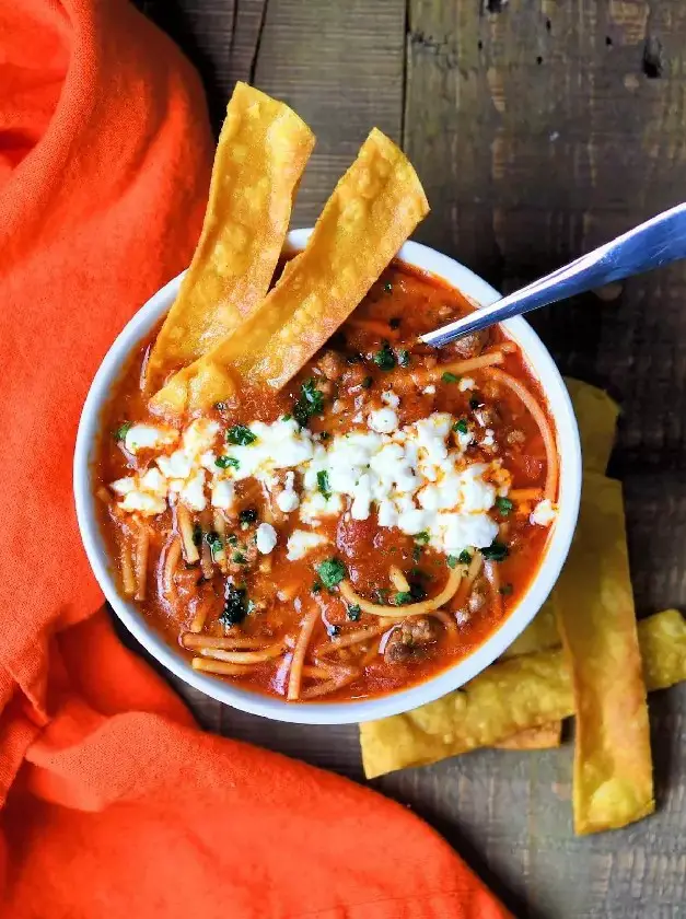 Sopa De Fideo Con Carne Mexican Noodles