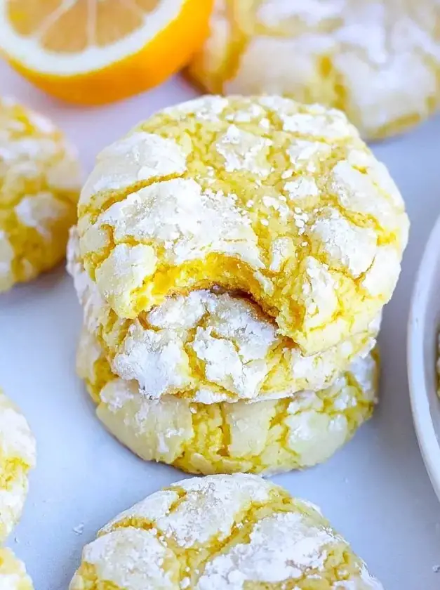 Cake Mix Lemon Crinkle Cookies