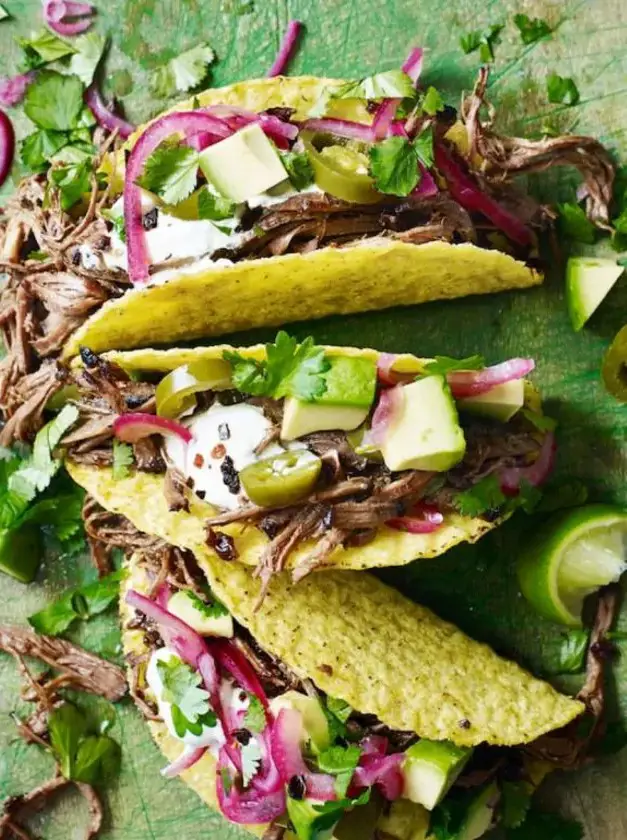 Barbacoa beef brisket tacos