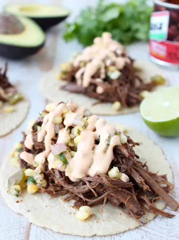 Slow Cooker Smoked Chipotle Brisket Tacos