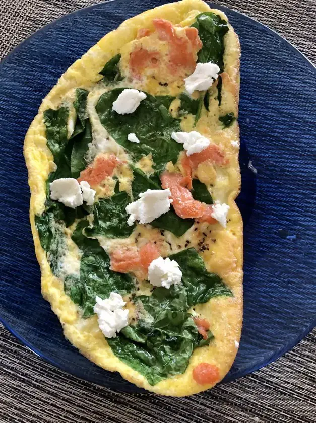 Healthy Breakfast: Smoked Salmon Spinach Omelette Recipe