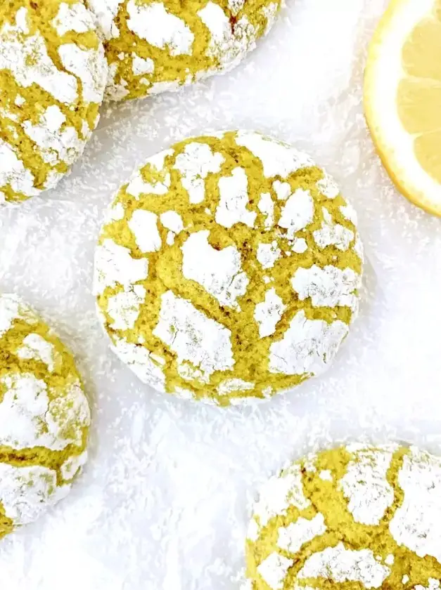 Vegan Lemon Crinkle Cookies (Sugar-Free and Gluten-Free Options)