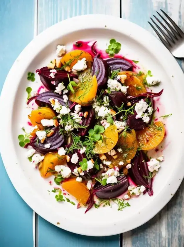 Israeli Beet and Orange Salad with Goat Cheese