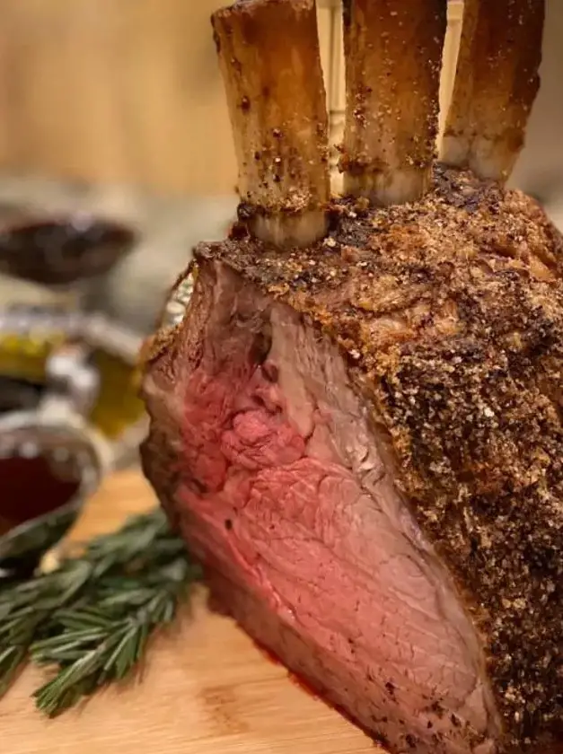 Standing Prime Rib Roast with Red Wine Reduction