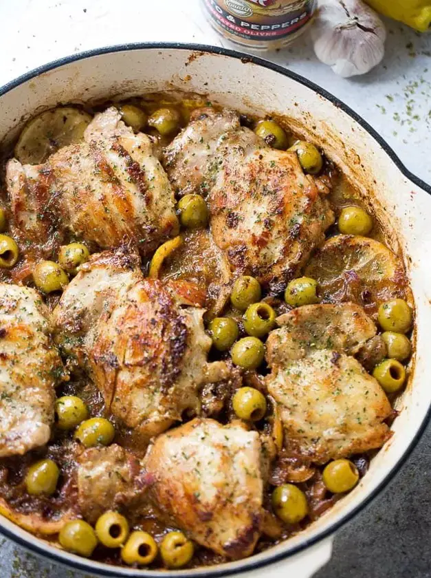 Mediterranean Chicken Recipe with Lemons & Olives