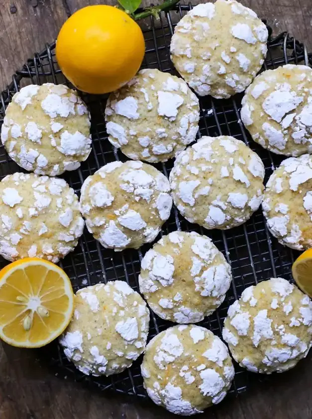 Lemon Cardamom Crinkle Cookies