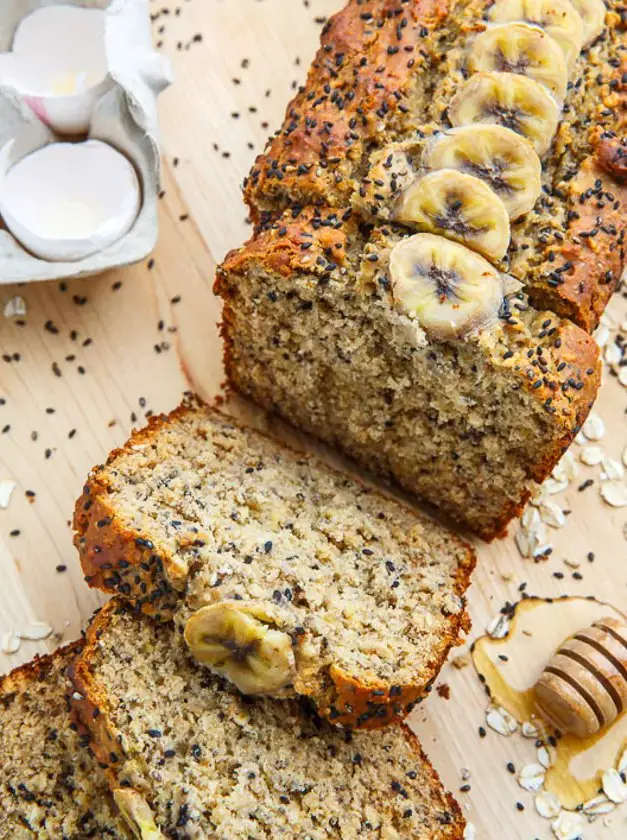 Sesame Chia Banana Bread with Honey and Tahini