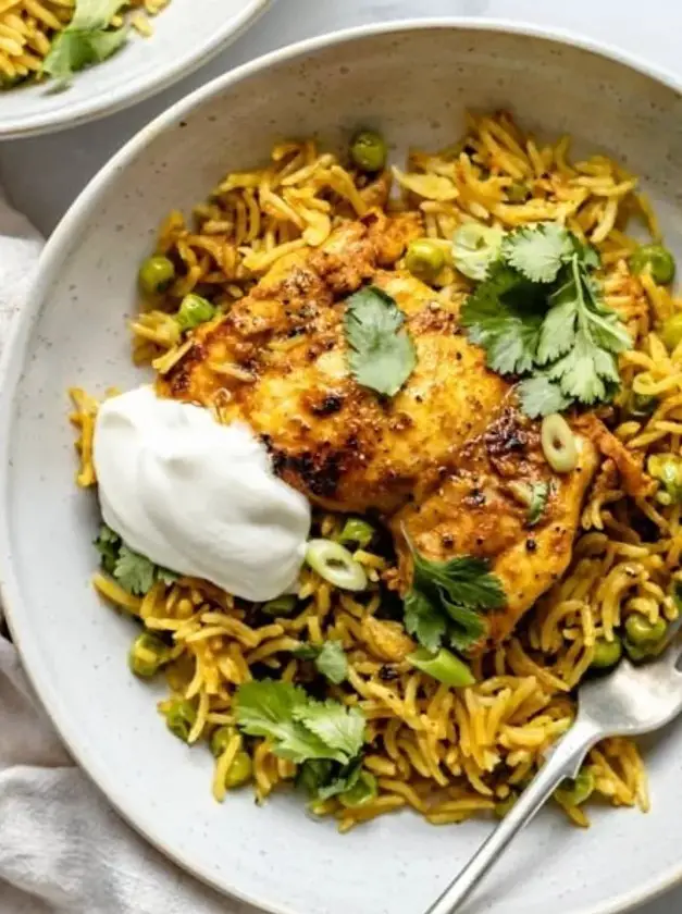 One Pan Tandoori Chicken with Spiced Coconut Rice