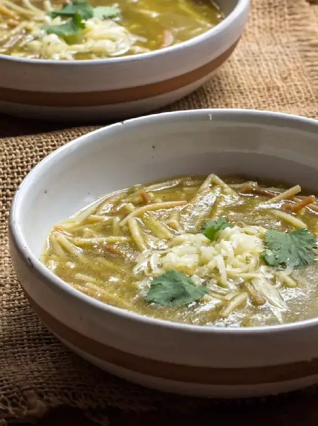 Sopa De Fideo Verde (Green Spaghetti Soup)