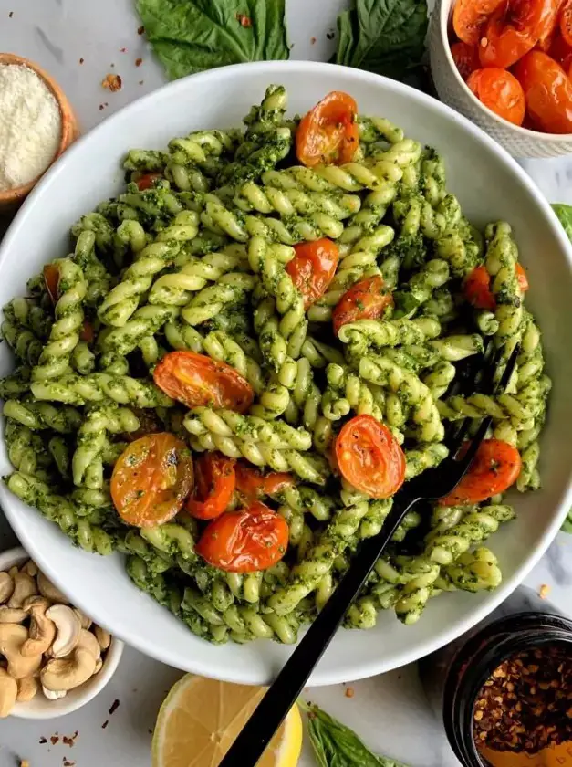 Vegan Cashew Kale Pesto Pasta