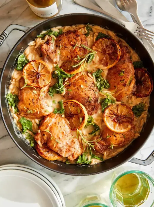 One Pot Lemon Chicken And Orzo