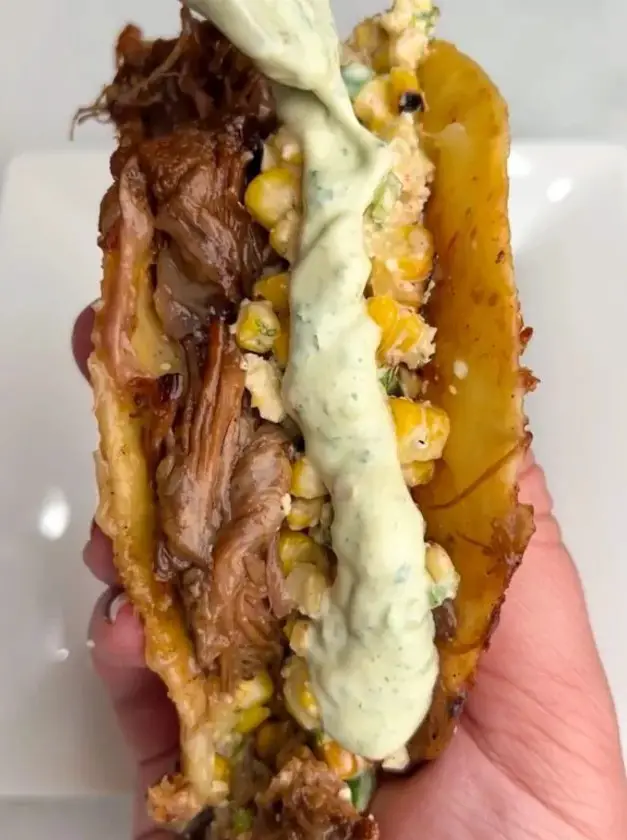 Braised Brisket Tacos with Street Corn and Jalapeño Lime Ranch