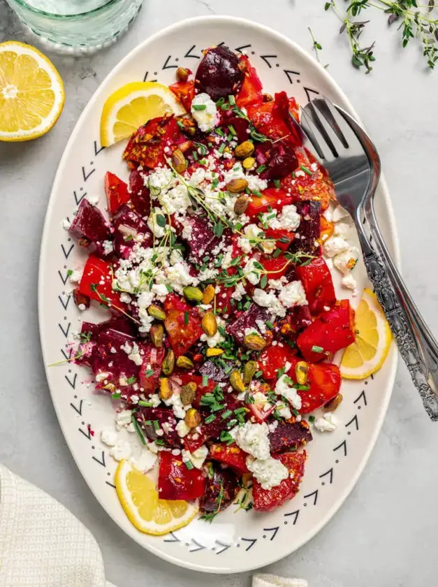 Beet Salad with Goat Cheese and Pistachios